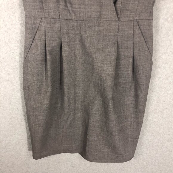 Banana Republic Woven in Italy Grey Structured Career Dress Size 2 - Picture 2 of 9